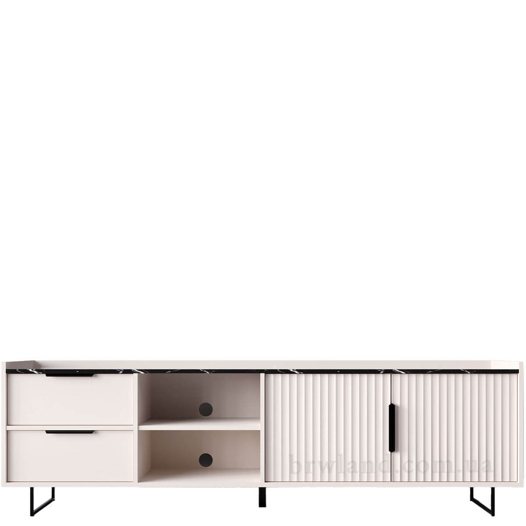 Фото тумби під телевізор ФРЕСКО БРВ RTV2D2S кашемір / темний