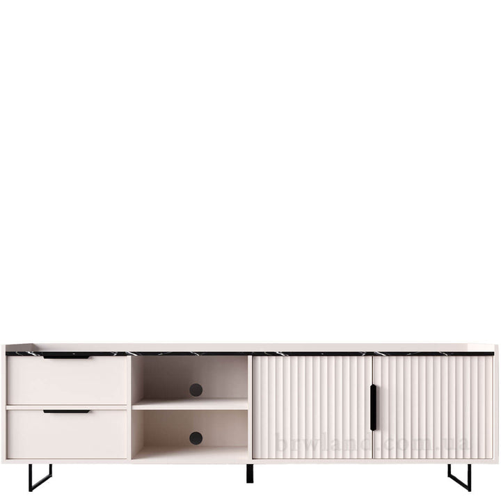 Фото тумби під телевізор ФРЕСКО БРВ RTV2D2S кашемір / темний