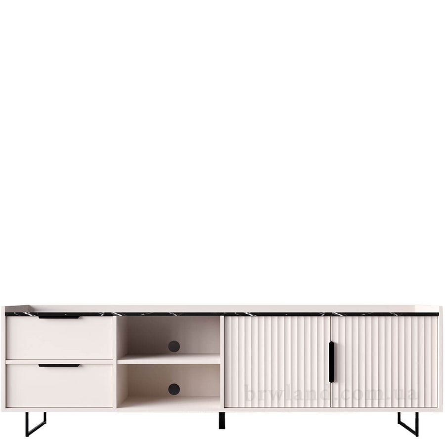 Фото тумби під телевізор ФРЕСКО БРВ RTV2D2S кашемір / темний