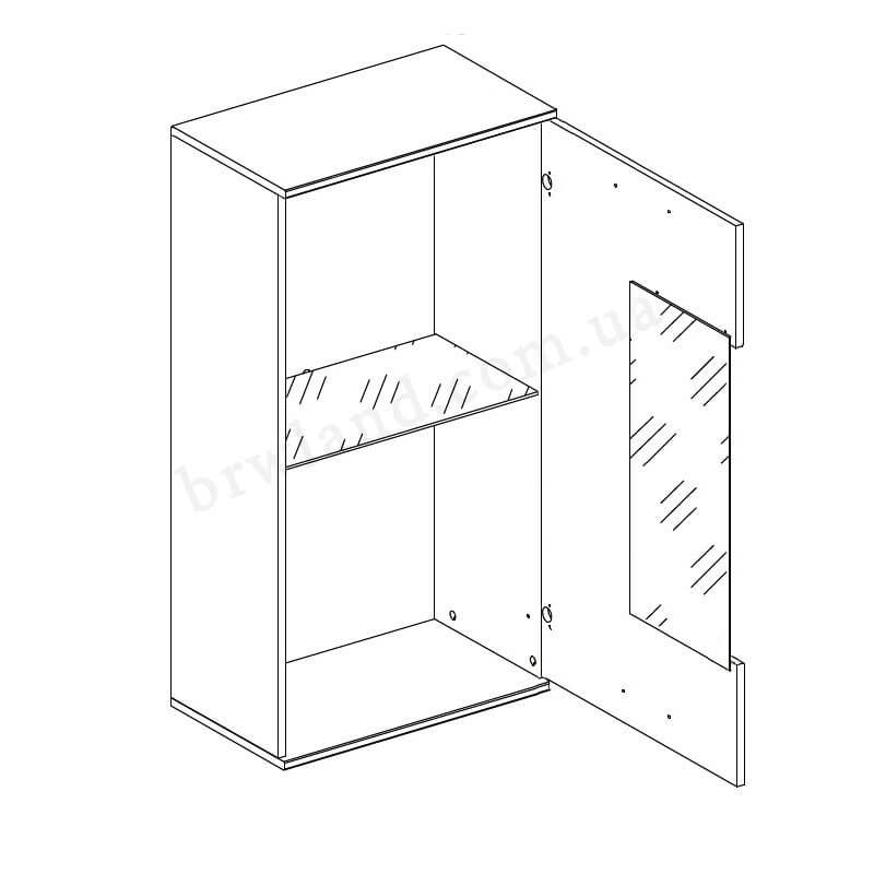 На фото схема наповнення навісної вітрини стінки під телевізор ФРОНТАЛ БРВ
