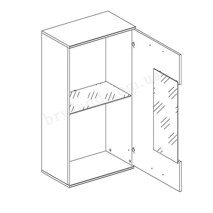 На фото схема наповнення навісної вітрини стінки під телевізор ФРОНТАЛ БРВ