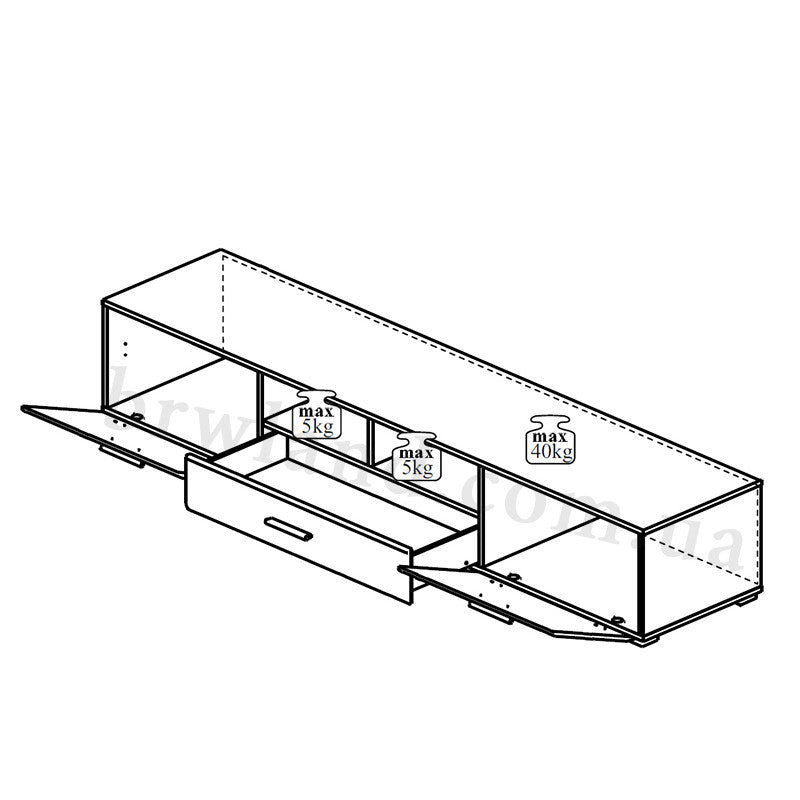 На фото схема тумби під телевізор RTV2K1S стінки АРКТИКА БРВ-Україна