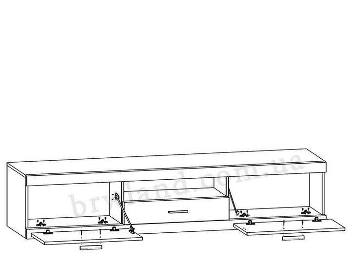 На фото схема тумби під телевізор RTV2K1S стінки КЕТЛІН БРВ