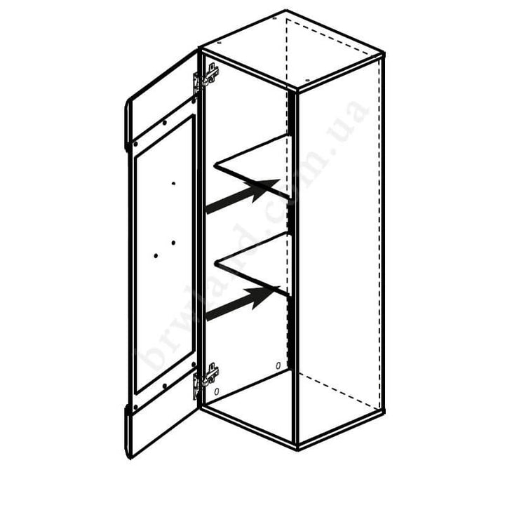 На фото схема навісної вітрини стінки СЕЛІН ГЕРБОР