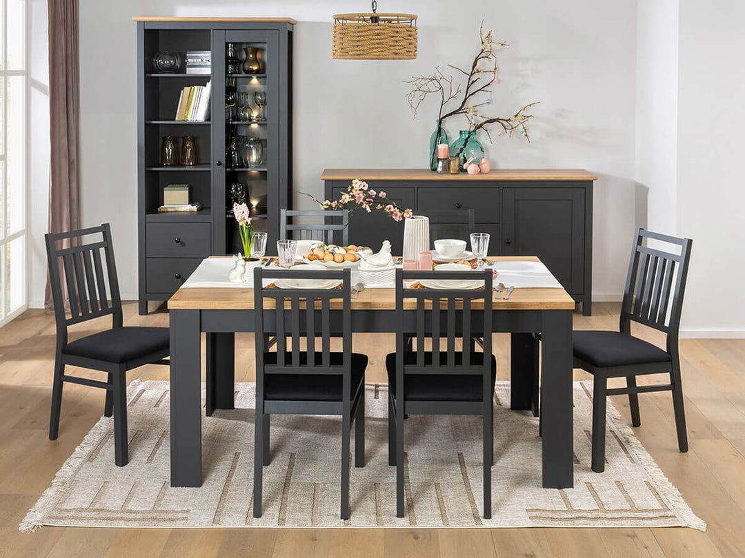 Фото їдальні HESEN BRW графіт / дуб артизан