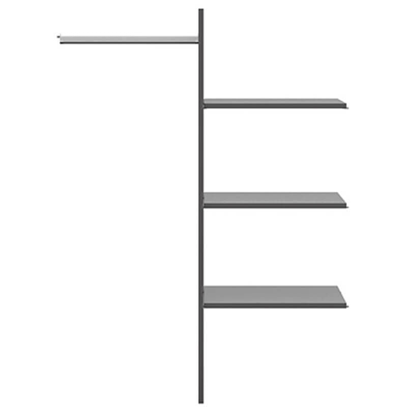 Фото перегородки з полицями та штангою для шафи HESEN BRW WKSZF/86 графіт