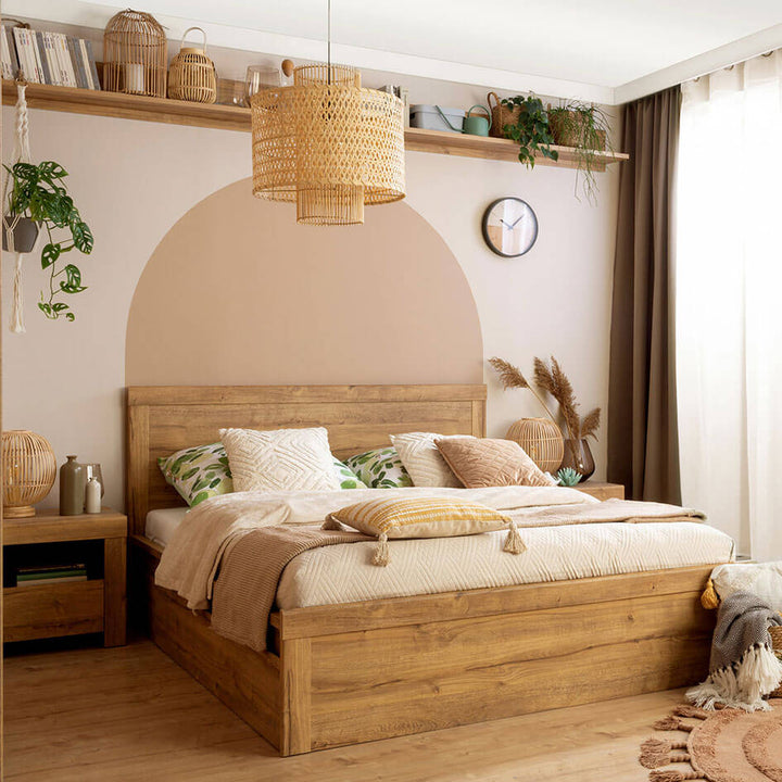 Фото ліжка HOLTEN LOZ/140 BRW дуб уотерфорд в інтер'єрі