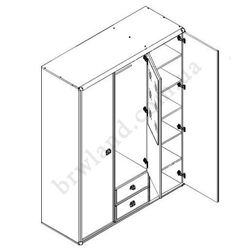 На фото схема шафи JSZF3D2S/150 ІНДІАНА БРВ арізонська (каньйон)