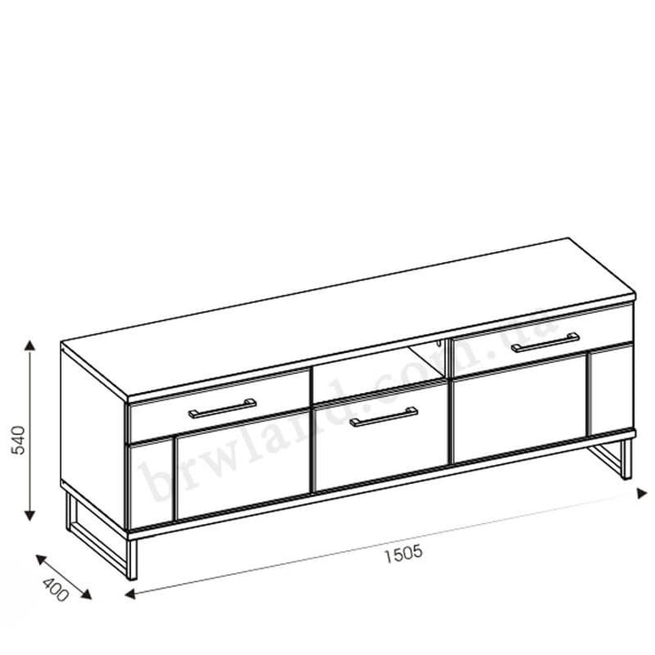 На фото схема із розмірами тумби під телевізор IVO LIVEO IV1