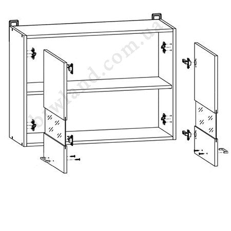 На фото схема наповнення кухонної вітрини навісної JUNONA LINE G2W/80/57 BRW