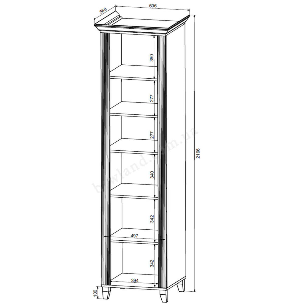 Фото схеми з розмірами пеналу КАНДІ БРВ REG2D