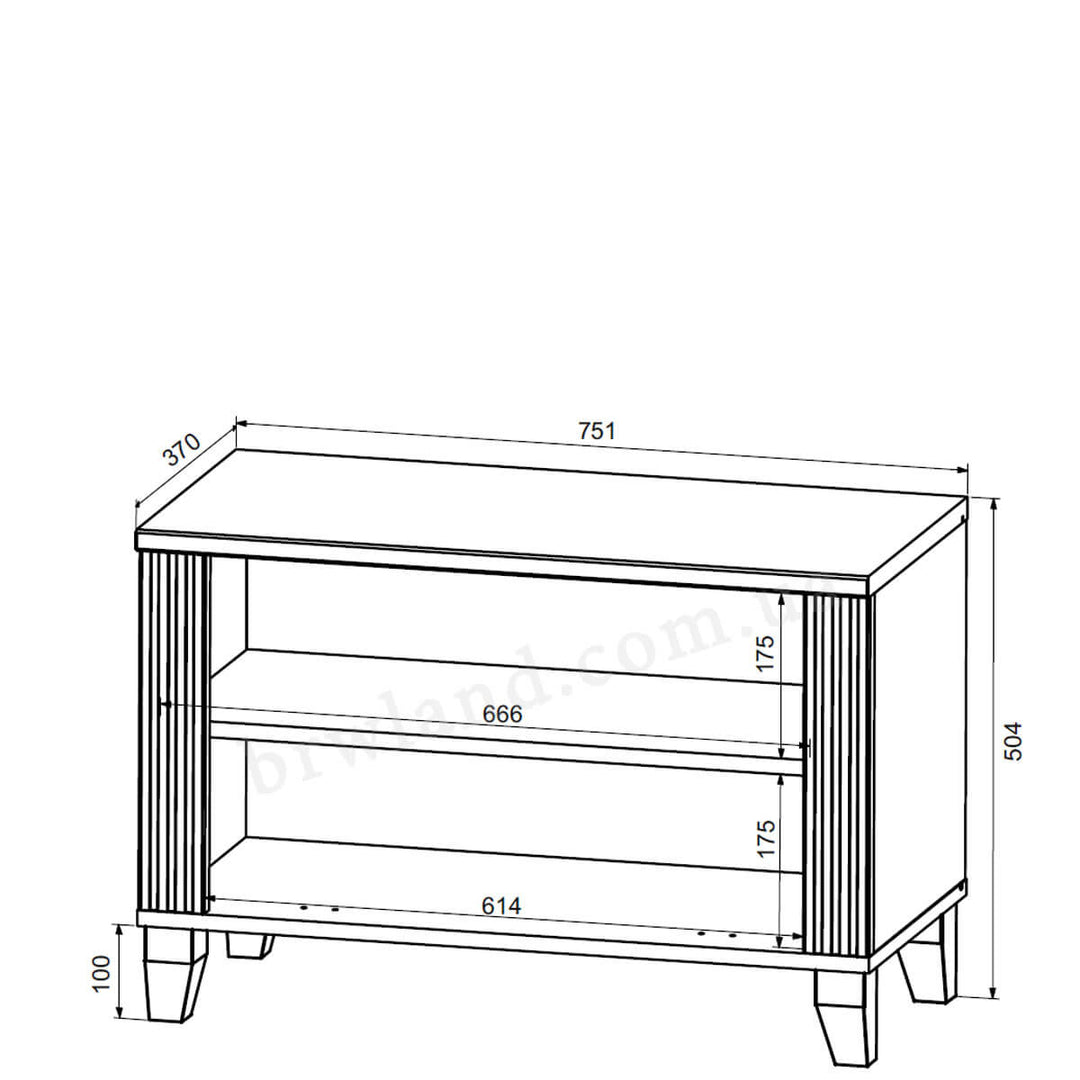 Фото схеми з розмірами тумби для взуття КАНДІ БРВ