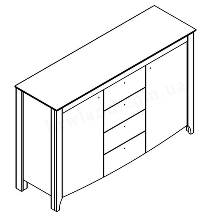 На фото схема комоду КАРІНА ГЕРБОР KOM2D4S