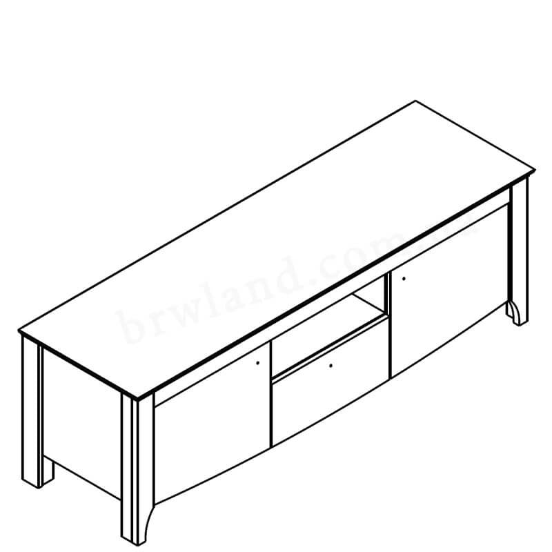 Фото схеми тумби під телевізор КАРІНА ГЕРБОР RTV2D1S