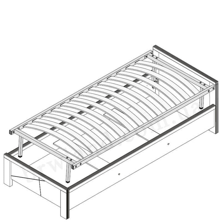 Фото схеми лiжка КАСПIАН білий сніг БРВ LOZ/90 (каркас) з основою