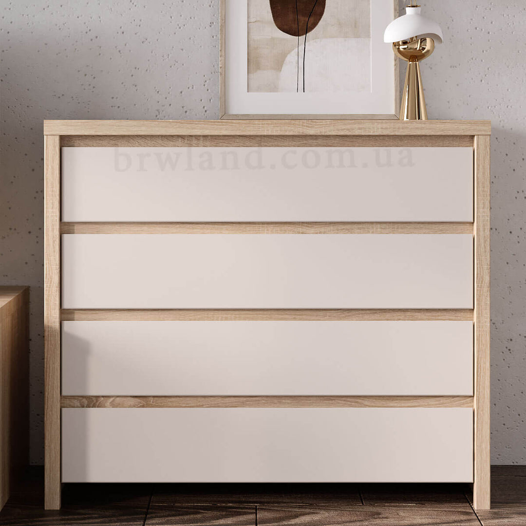 Фото комода КАСПІАН дуб сонома / кашемір БРВ KOM4S в інтер'єрі