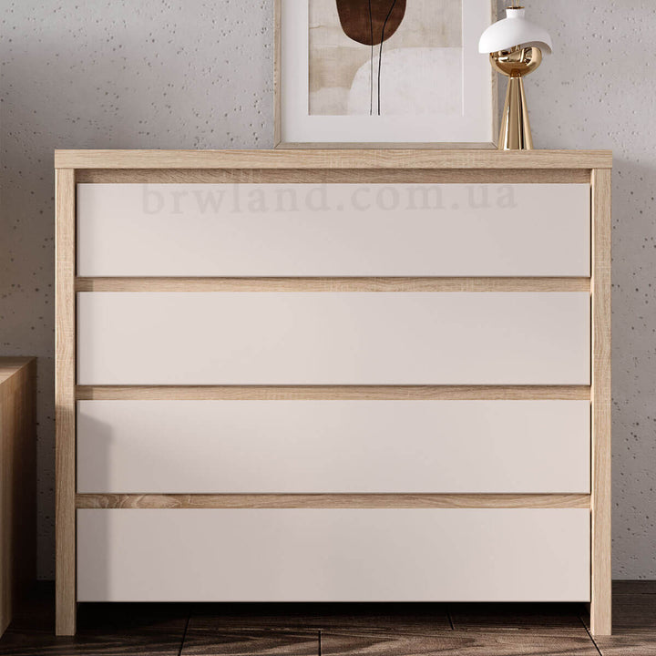 Фото комода КАСПІАН дуб сонома / кашемір БРВ KOM4S в інтер'єрі