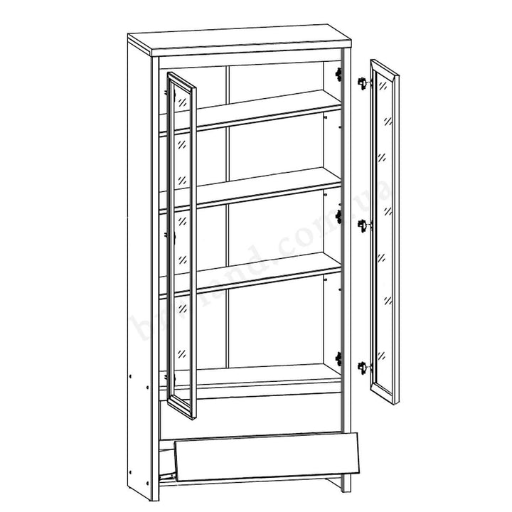 Фото схеми наповнення вiтрини КАСПІАН дуб сонома / кашемір БРВ REG2W2S