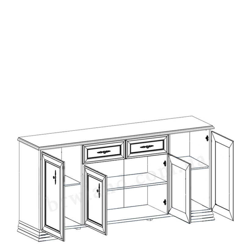 Фото сземи наповнення комода КЕНТУКІ KOM4D2S БРВ