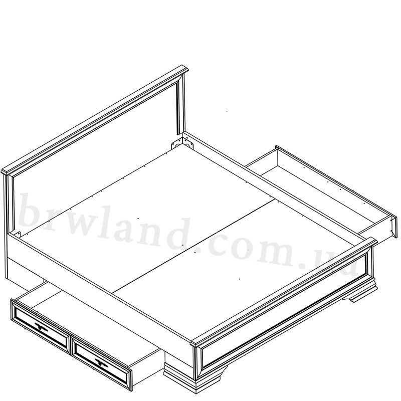 Фото схеми ліжка КЕНТУКІ LOZ/180 БРВ з шухлядами