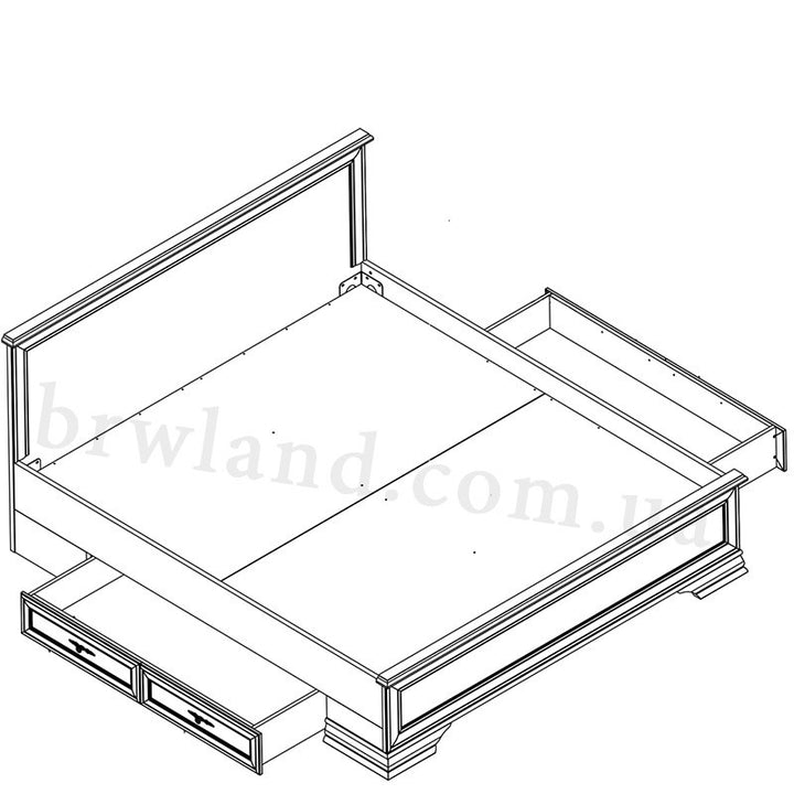 Фото схеми ліжка КЕНТУКІ LOZ/180 БРВ з шухлядами