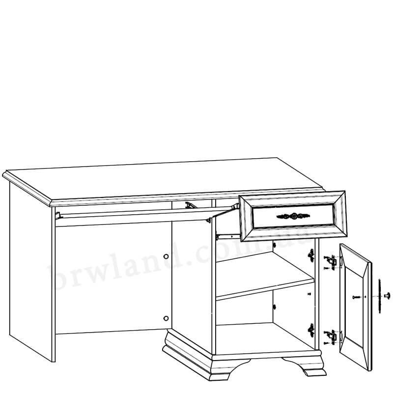 Фото схеми наповнення письмового столу КЕНТУКИ BIU1D1S БРВ