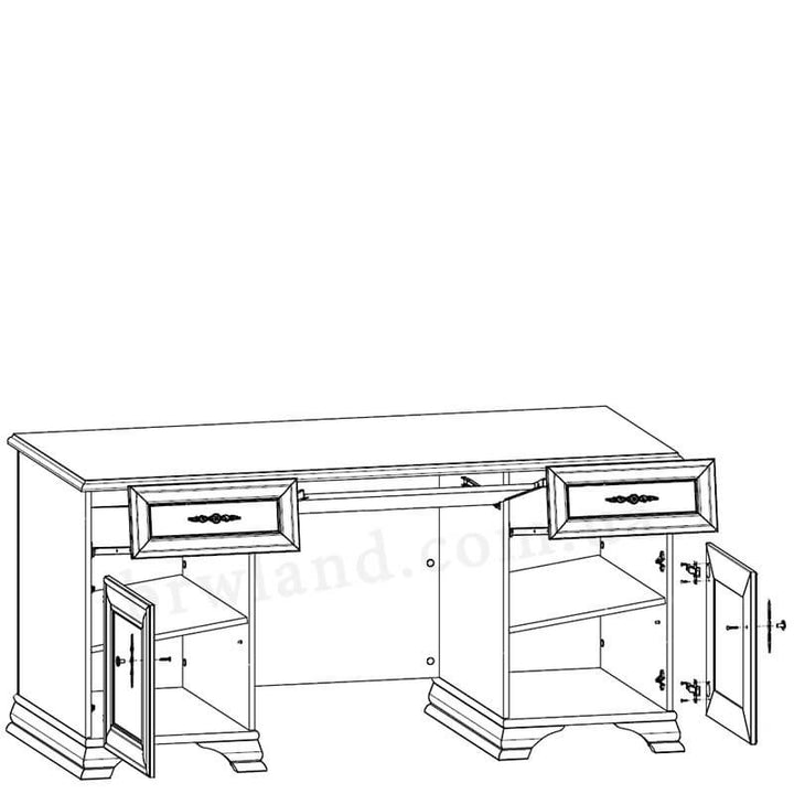 Фото схеми наповнення письмового столу КЕНТУКІ BIU2D2S БРВ