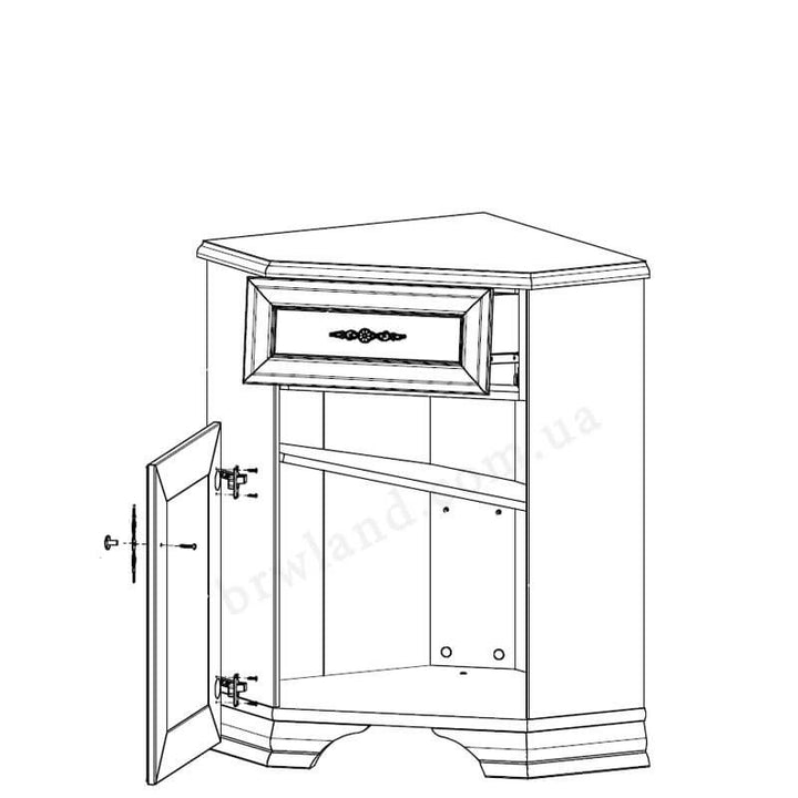 Фото схеми наповнення кутової тумби КЕНТУКІ KOMN1D1S/L БРВ