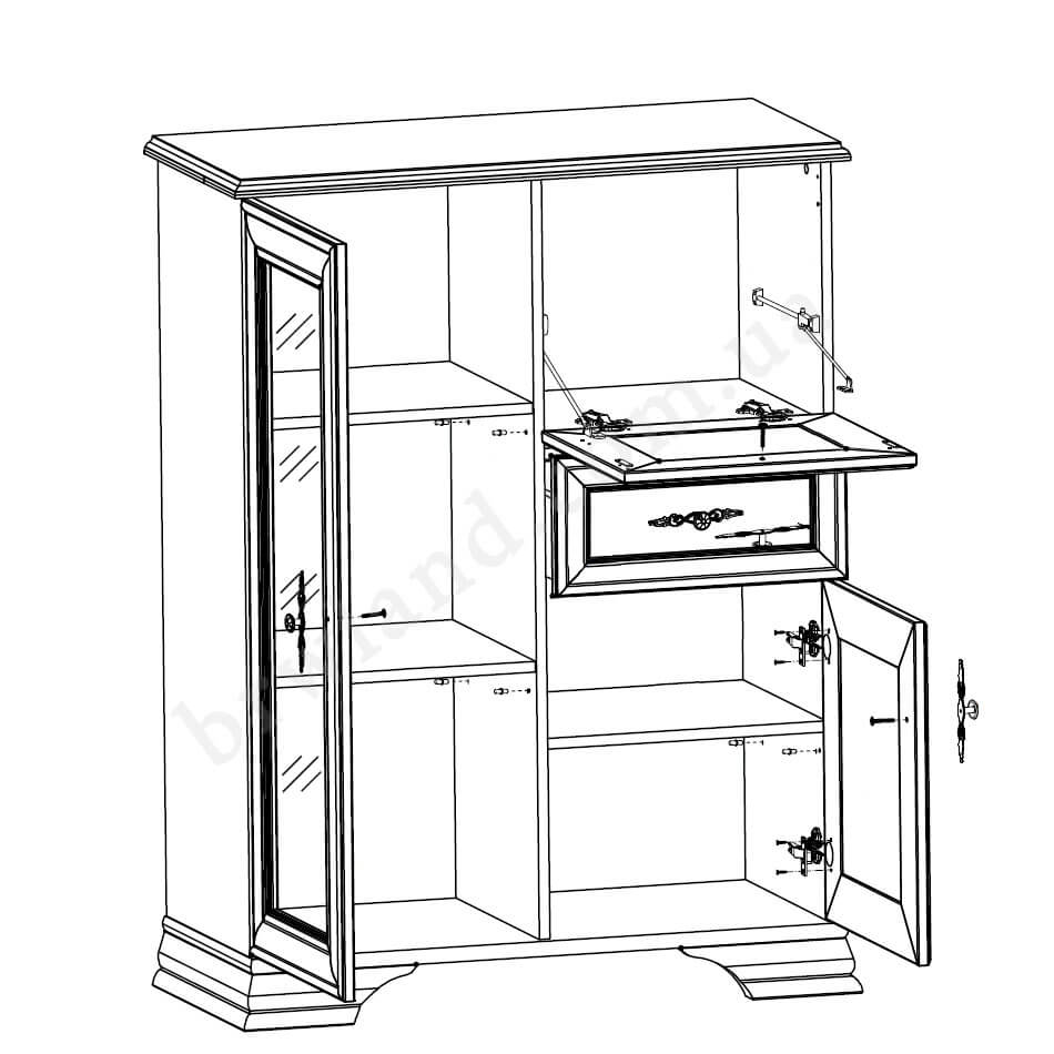 Фото схеми наповнення вiтрини-бара КЕНТУКІ БРВ REG1W1D1S1B