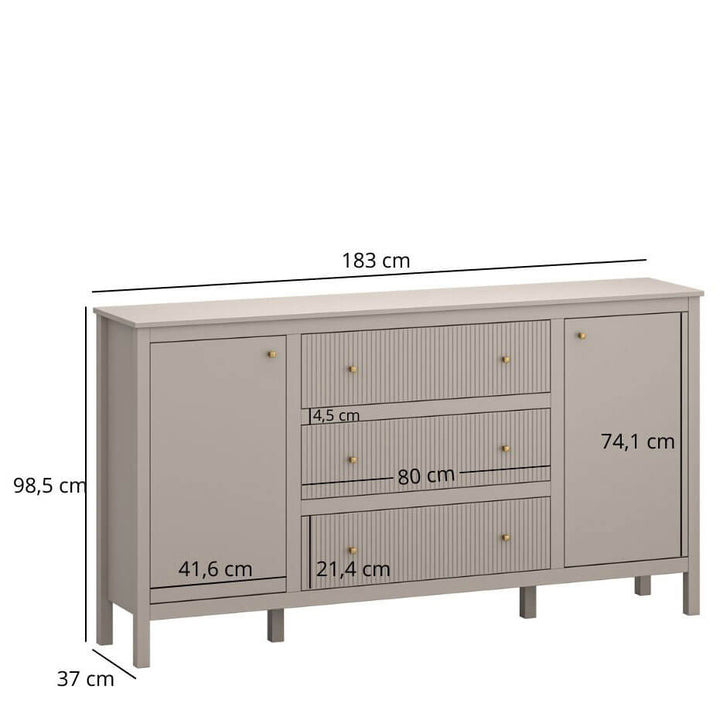 Фото розмірів комода KLEO MEBELBOS 2D3S