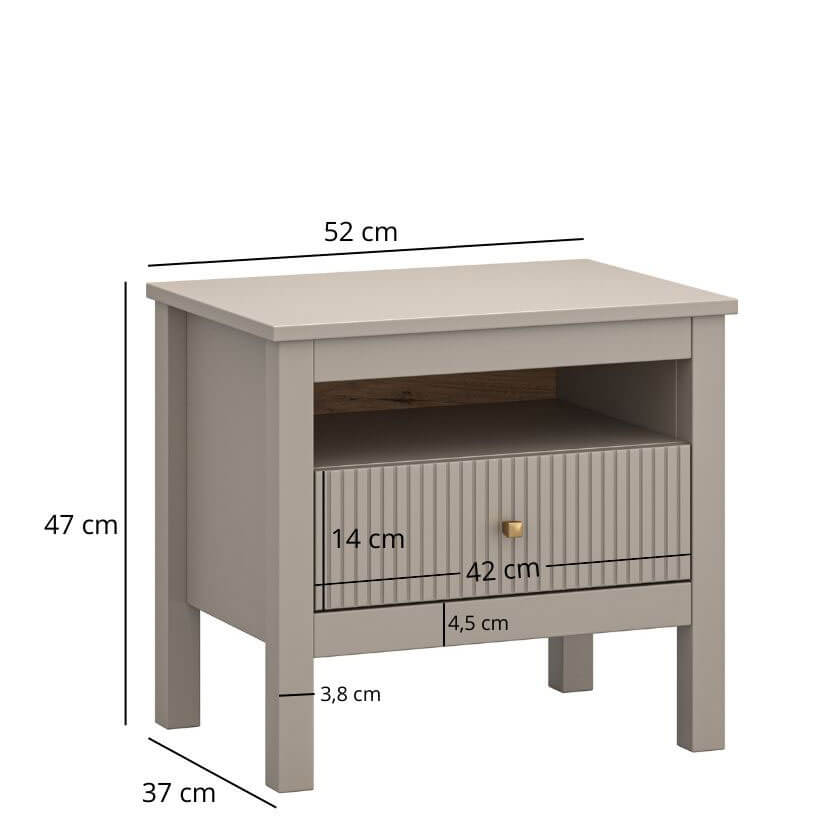 Фото розмірів приліжкової тумби KLEO MEBELBOS 1S