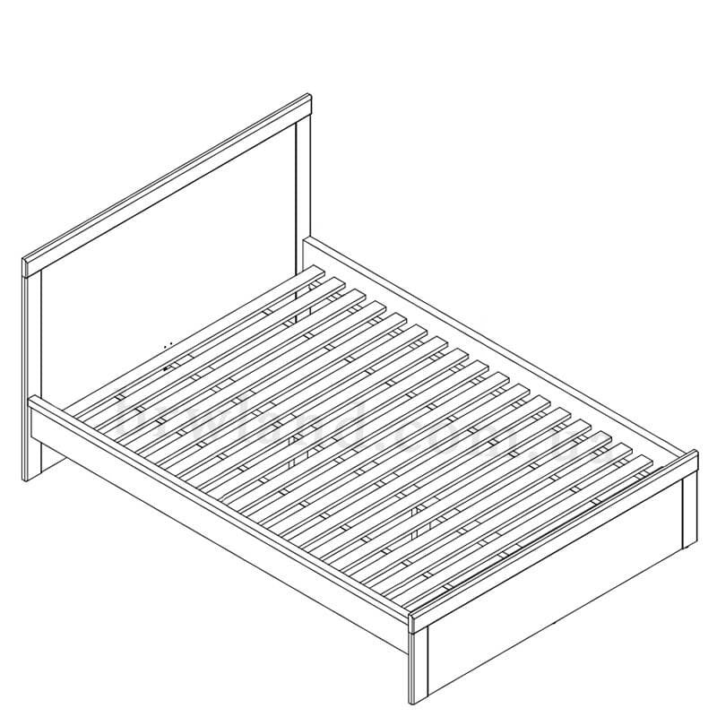 На фото схема ліжка HOLTEN LOZ/140 BRW з ламелями