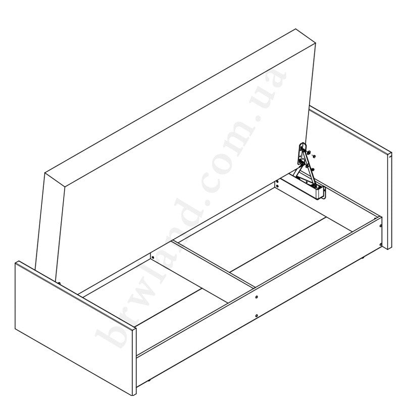 На фото схема ліжка MALCOLM BRW LOZ/90