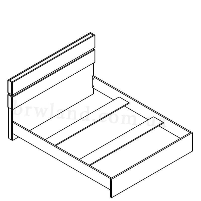 На фото схема ліжка ЛАЄР ГЕРБОР LOZ160 (каркас)