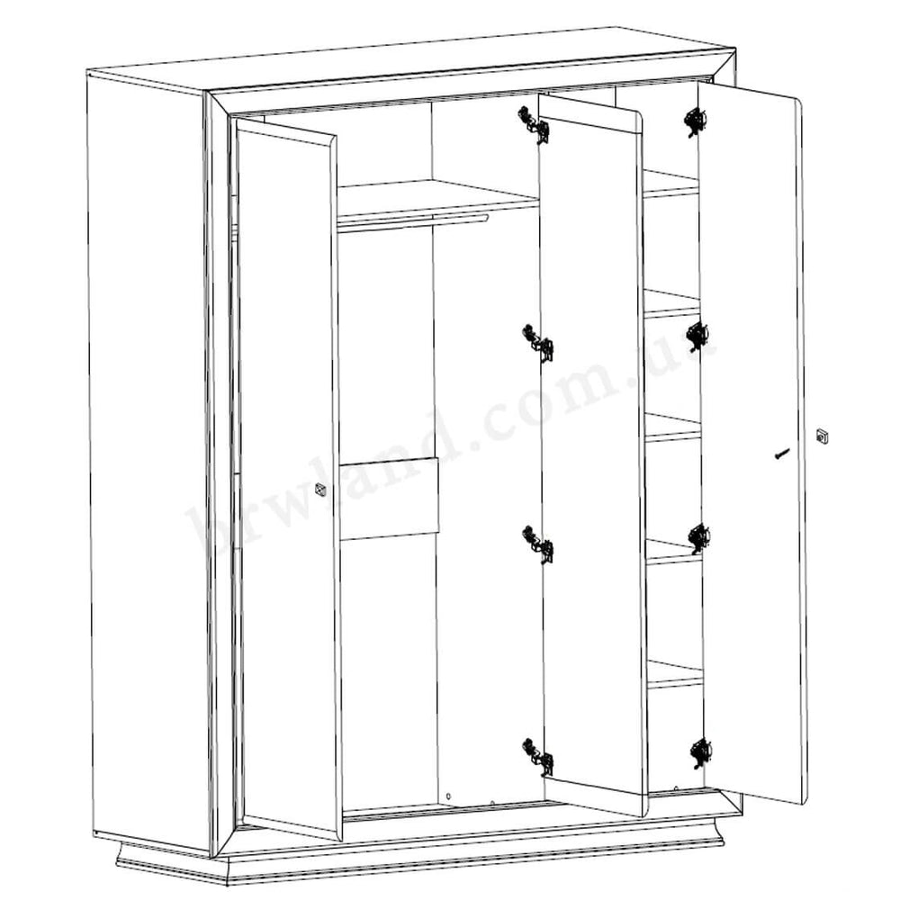 Фото схеми наповнення шафи з дзеркалом ЛАРГО КЛАСІК БРВ SZF3D