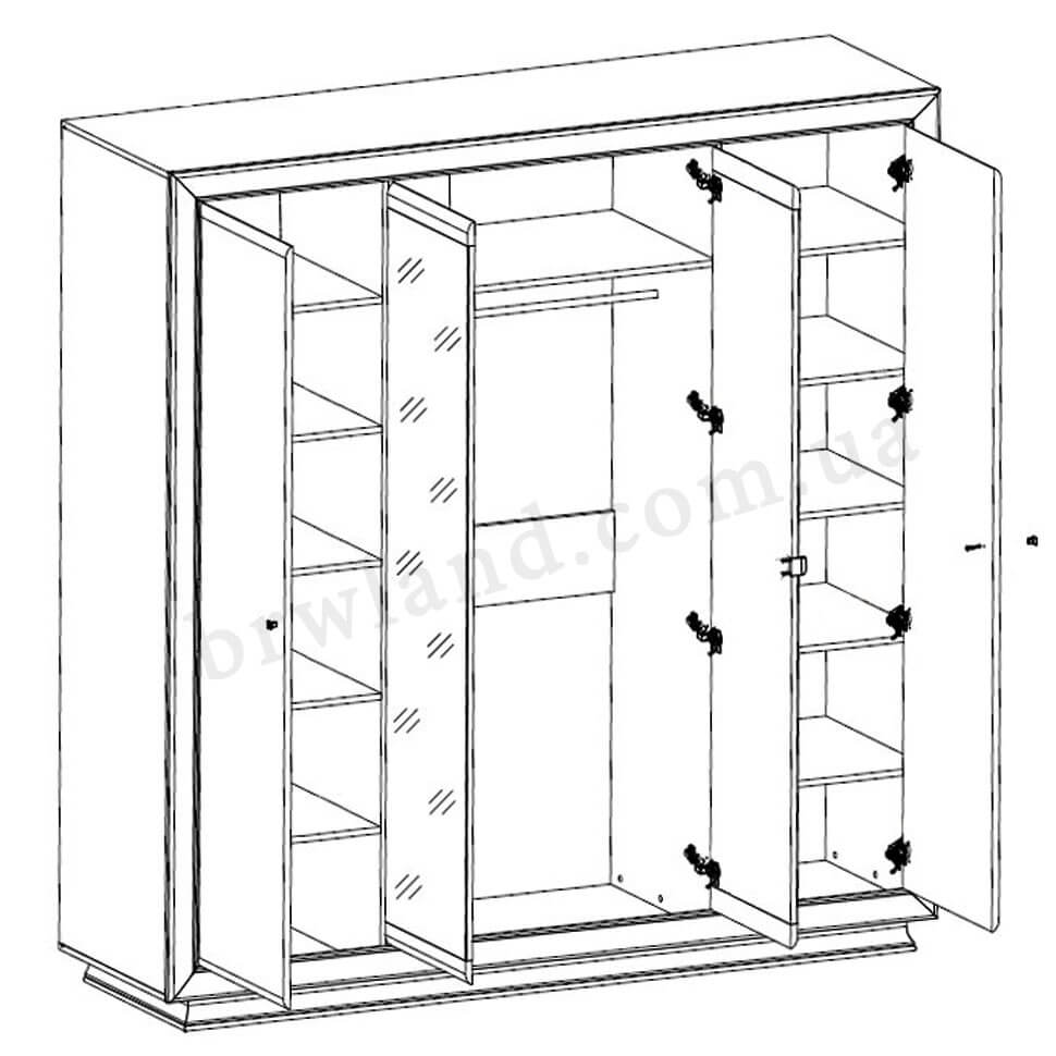 Фото схеми наповнення шафи з дзеркалом ЛАРГО КЛАСІК БРВ SZF4D