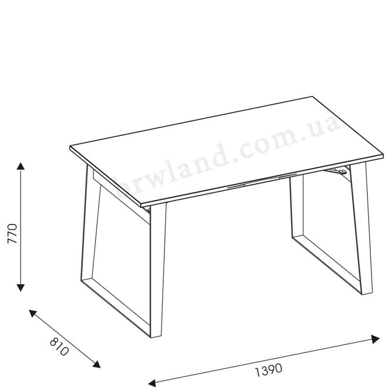 На фото схема з розмірами обіднього столу LOFT LIVEO LT16