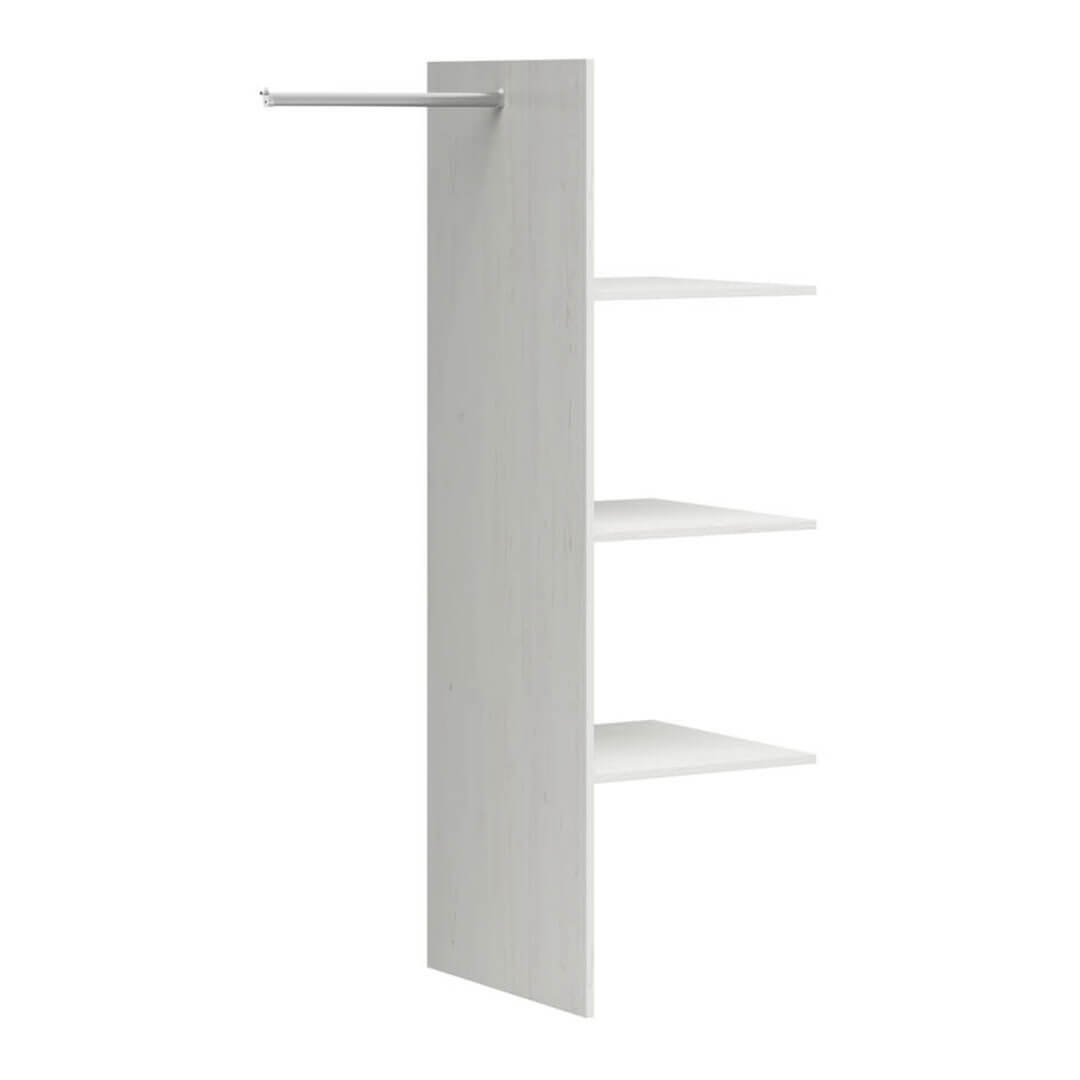 Фото вигляду збоку перегородки з полицями та штангою для шафи LOKSA BRW SZF2D_OPCJA