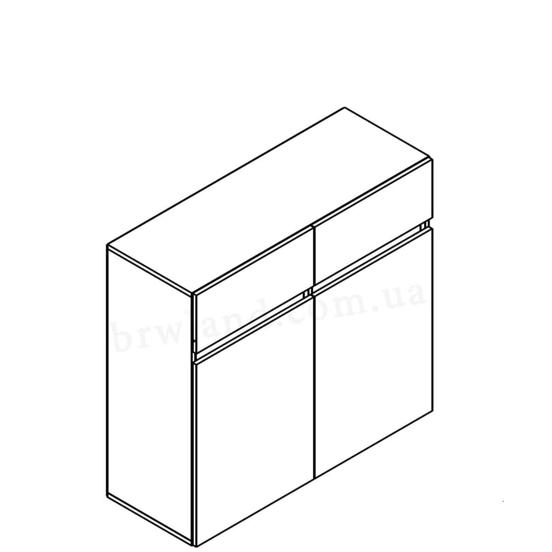Фото схеми комода ЛОНДОН ГЕРБОР KOM2D2S