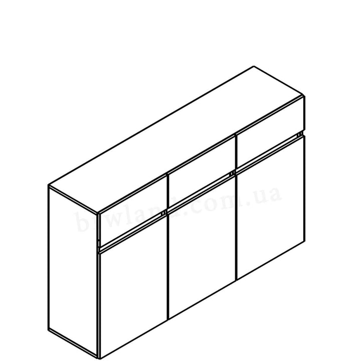 Фото схеми комода ЛОНДОН ГЕРБОР KOM3D3S