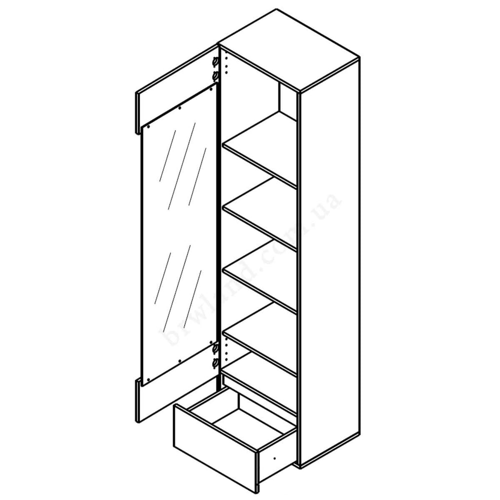 Фото схеми наповнення вітрини ЛОНДОН ГЕРБОР REG1W1S петли зліва