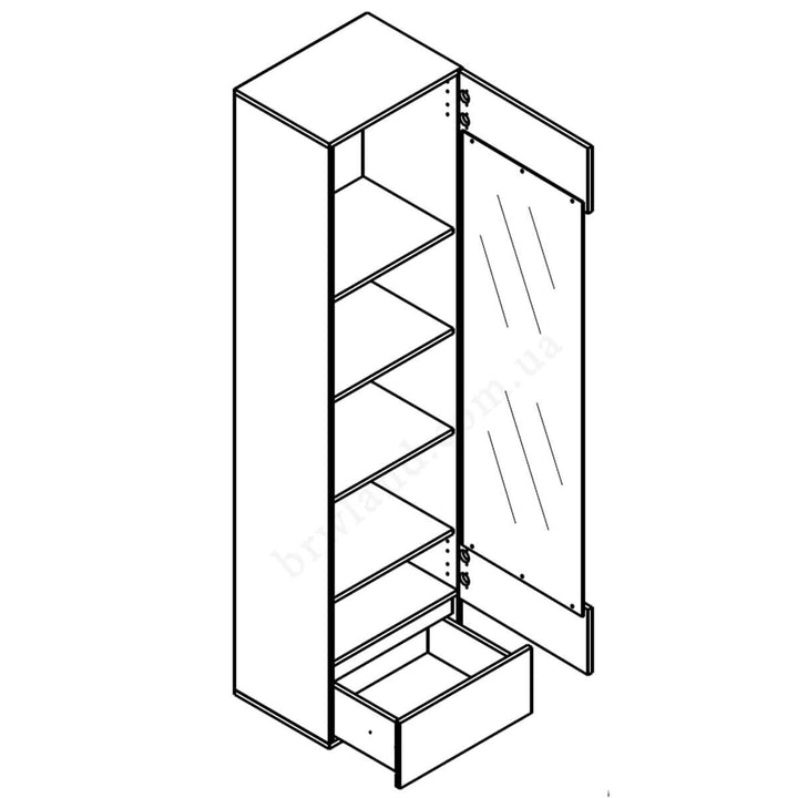 Фото схеми наповнення вітрини ЛОНДОН ГЕРБОР REG1W1S петли праворуч