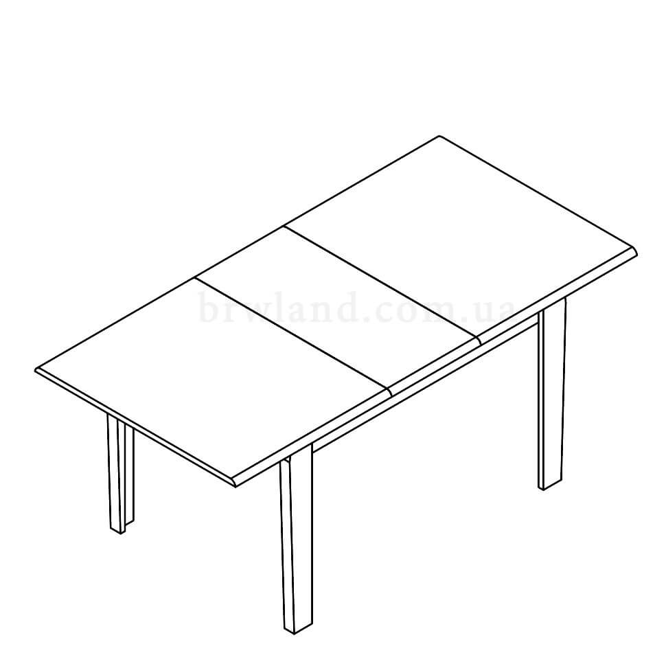 Фото схеми обіднього столу ЛОРЕН БРВ STO/140 у розкладеному вигляді