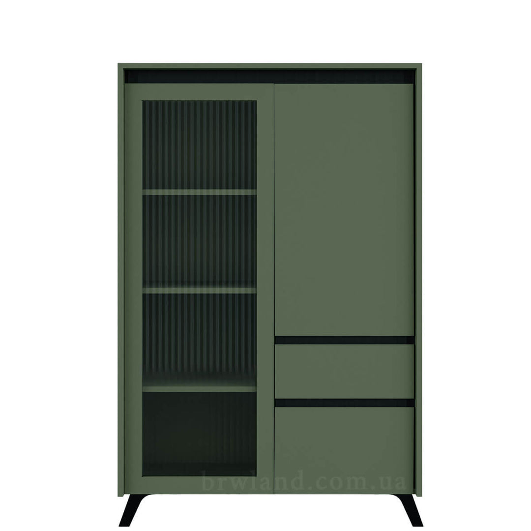 Фото вітрини ЛАУНДЖ БРВ REG1W1D1S1K зелений димчастий / чорний