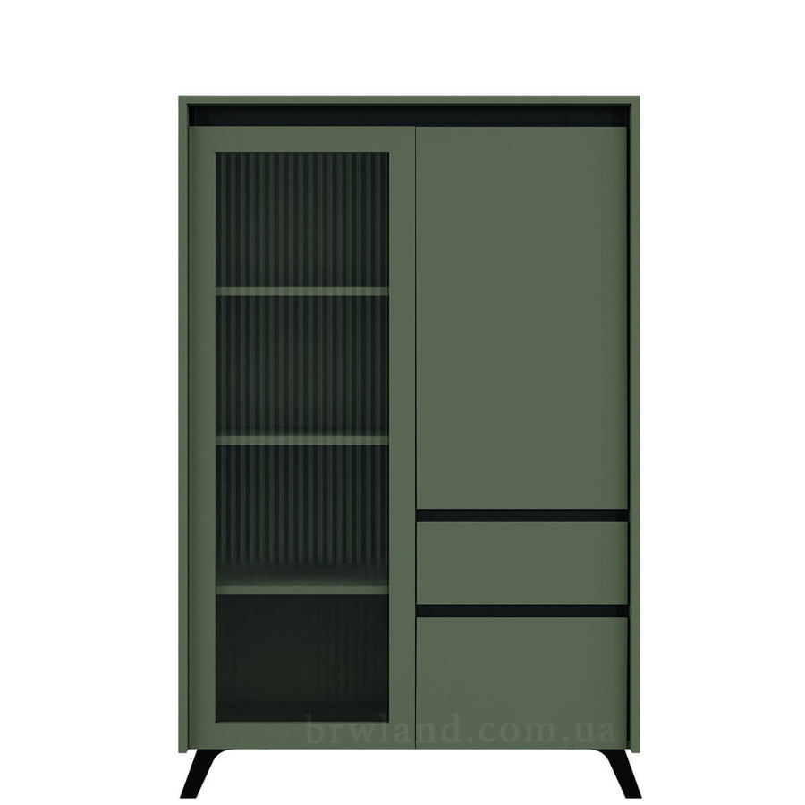 Фото вітрини ЛАУНДЖ БРВ REG1W1D1S1K зелений димчастий / чорний