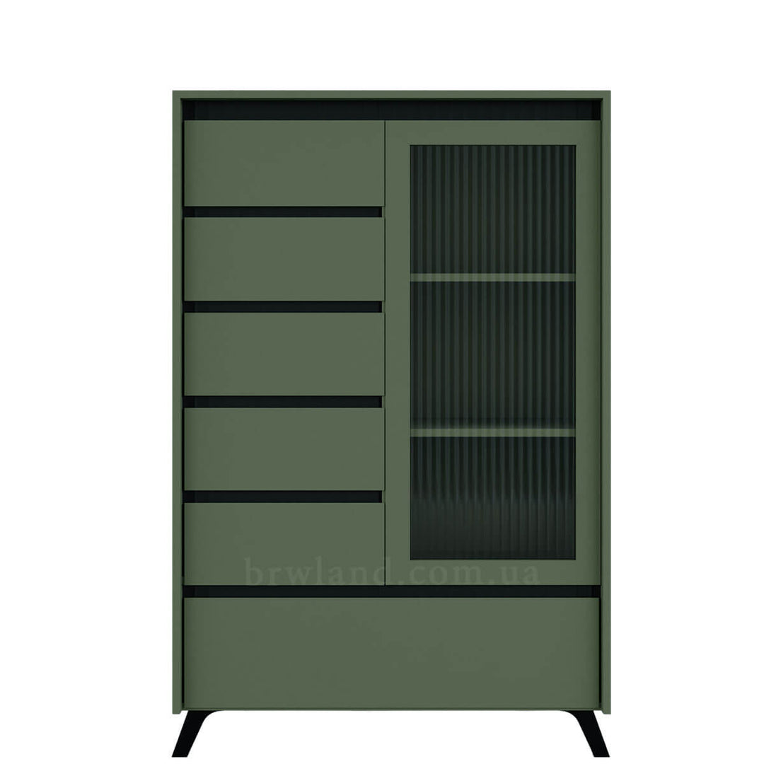 Фото вітрини ЛАУНДЖ БРВ REG1W5S1K зелений димчастий / чорний