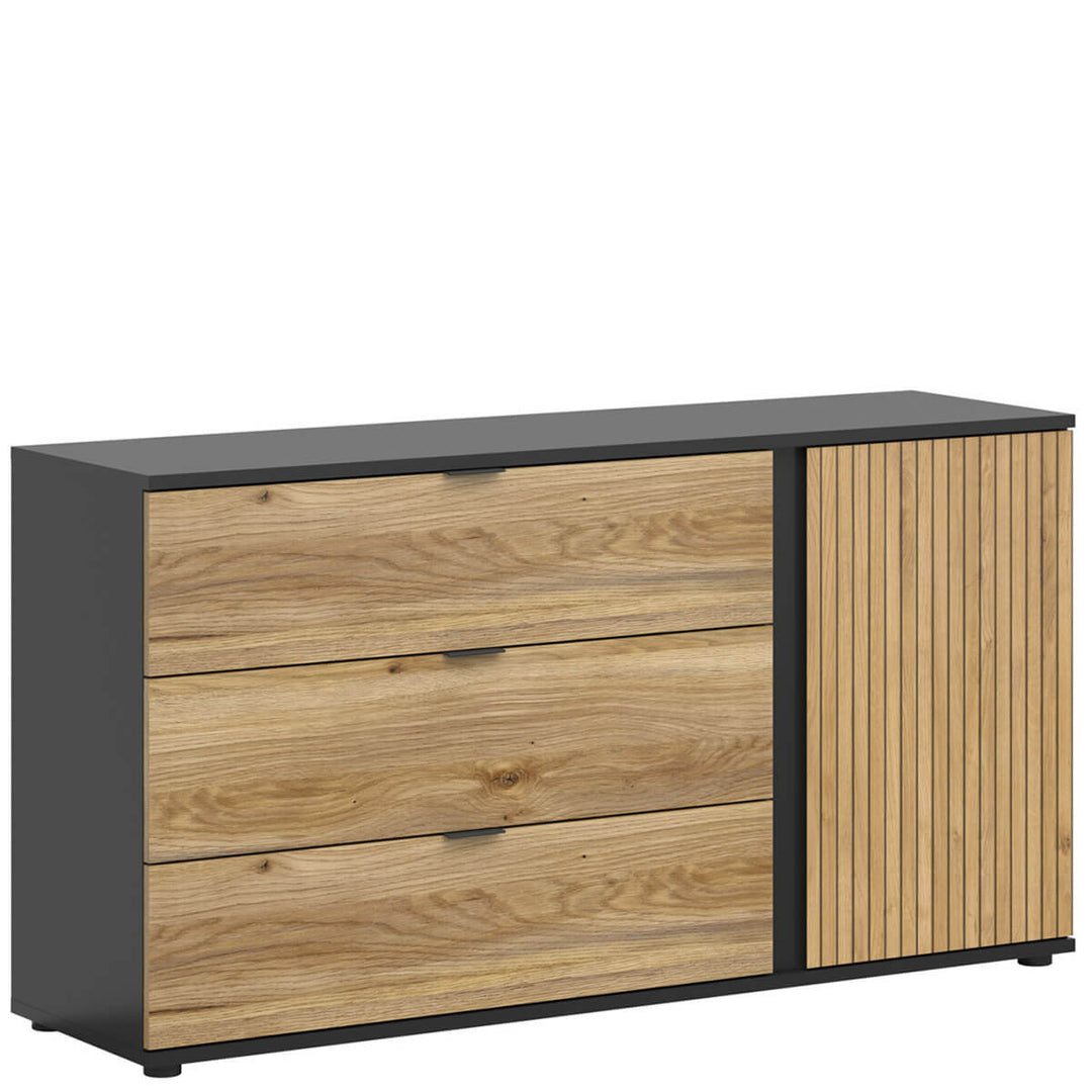 Фото вигляду збоку комода LUEN BRW KOM1D3S