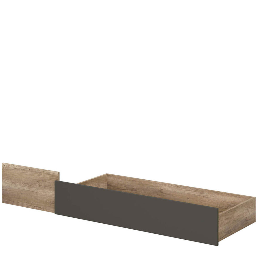 Фото вигляд у збоку шухляди ліжка MALCOLM BRW SZU