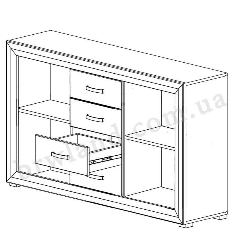 На фото схема комоду МАРКУС БРВ KOM2D4S