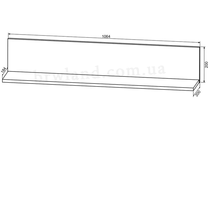 Фото схеми з розмірами полиці МАРКУС БРВ P/11